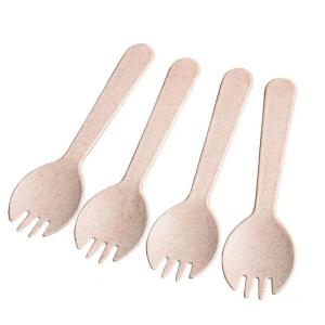 Quality 115mm Disposable Wheat Salad Ice Cream Mini Spork wholesale