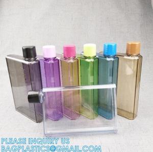Quality Square Purse Flat Slim Water Bottle, Memobottle, Cups for Outdoor Sports Camping Hiking Cycling Travel wholesale