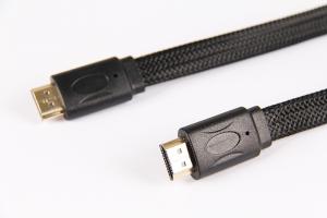 Quality Flat Wire Braid Hdmi Audio Link Cable High Definition Plated Gold Head wholesale