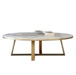 Marble Metal Ellipse Commercial Coffee Table