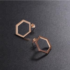 Quality EAST QUEEN Wholesale Hot Selling Fashion 316L Stainless Steel Hexagon Stud Earrings wholesale