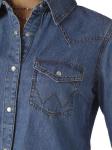 Womens Denim Shirt Long Sleeve Button Down with Pockets Blouses