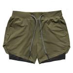 Custom Logo Double Layers Fitness Sportswear Mens Workout Compression Running