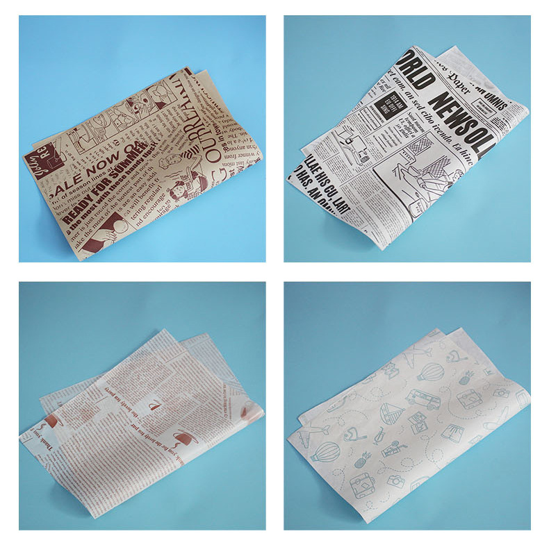 Wood Pulp Food Wax Greaseproof Wrapping Paper For Burger Meat Bulk