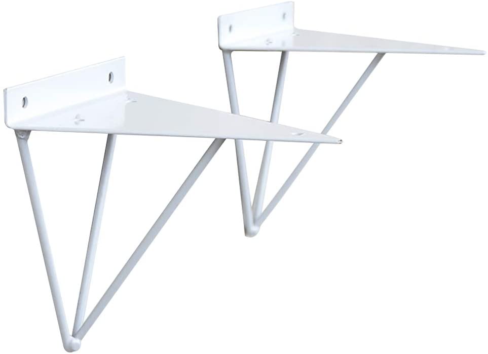 Triangle Wall Mounted Shelf Support for Carbon Steel Hairpin Shelf Bracket in White