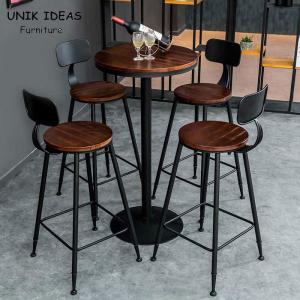 Quality 55CM Round Retro Bar Table Pub Set Coffee High Chair Solid Wood wholesale