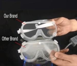 Quality Professional Industrial Safety Goggles Anti Fog Anti Splash Hard Coated Lens wholesale