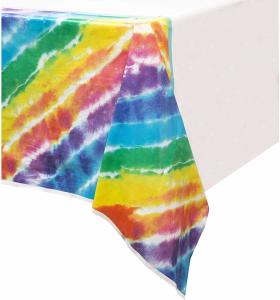 Quality Water Resistant Disposable Plastic Tablecloths , Rainbow Design 54x108 Tablecloth wholesale