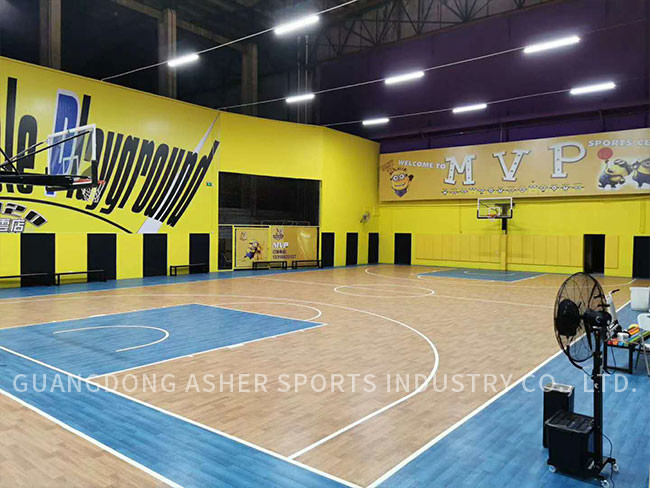 Fadeless PVC Badminton Court Flooring , Synthetic PVC Self Adhesive Floor Tiles