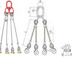 Quality Four Legs Swaged Wire Rope Sling Assembly Fibre Core wholesale