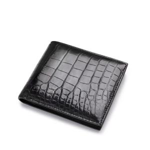 Quality Authentic Alligator Leather Men's Short Bifold Wallet Card Holders Genuine Crocodile Belly Skin Male Small Clutch Purse wholesale