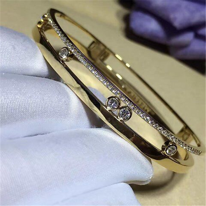 Jewelry factory in Shenzhen, China Luxury Jewelry Symbolize love bracelet 18k gold 5 diamond sliding Bracelets