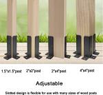 Wood Fence Pergola Post Base Brackets Adjustable Fit 1.5x1.5 2x2 2x4 4x4 Post
