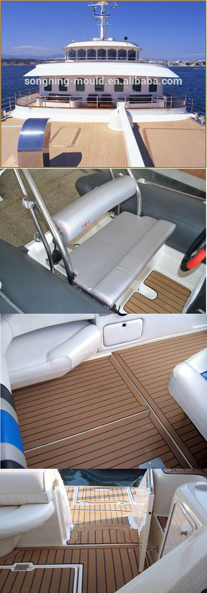 25m Length Yacht Floor Synthetic Marine Decking with CE/ISO Certification