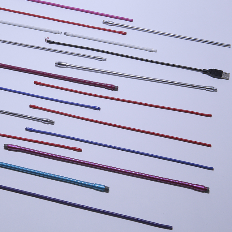 Custom Metal Gooseneck Tube Plating USB Light Bendable Steel Tubing 10mm