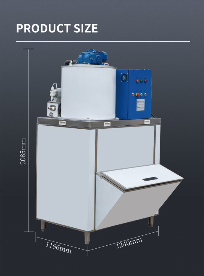 300kg 500kg Flake Ice Machine Maker R404a Commercial Snow Cone Machine