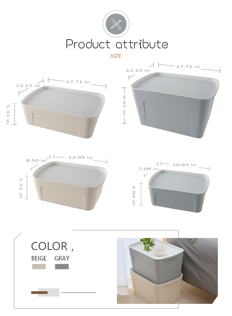 Hot Selling Plastic Bins Box Organizer Box Storage with Lid
