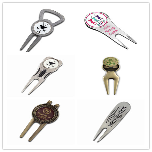 Custom Repair Golf Divot Tool Silver Metal Plated For Souvenir Gift