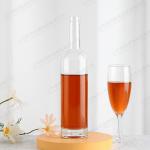 Glass Collar Brandy Alcoholic Beverage Whiskey Bottle with Acceptable Customer's