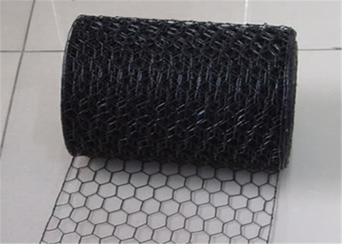 Black Vinyl Coated Hexagonal Wire Mesh 50m Length Anti Rust With 20 Gauge