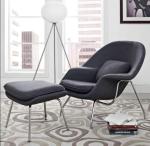 Modern Fiberglass Womb Chair Fabric Rocking Lounger Chair