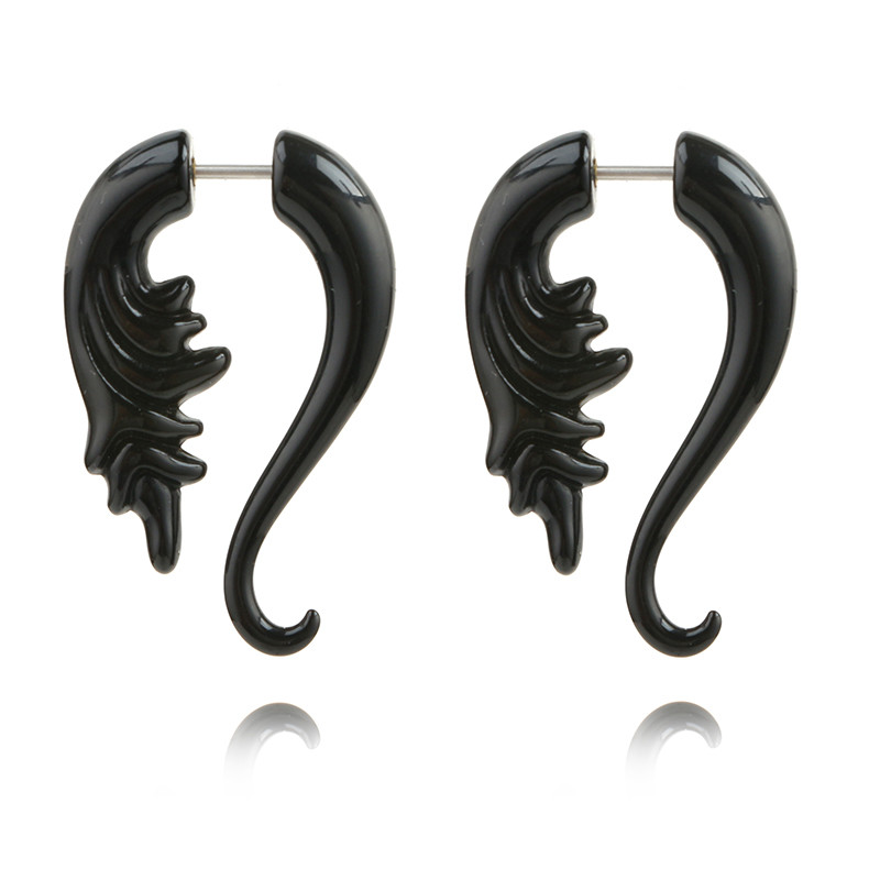 Punk Black Geometric Drop Earrings Exaggerated Plant Dangle Earrings for Women Party Ear Jewelry Brincos Gifts