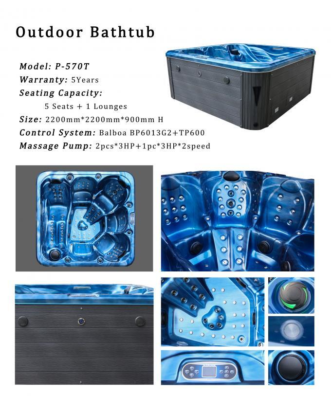 Luxury 6 Persons Hot Tubs For Outdoor Acrylic Spa Pools With Massage Function Jacuzzier Swim Spa For Family