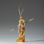 Golden Hoop Monkey King Resin Figure Contemporary Metal Collection Piece for