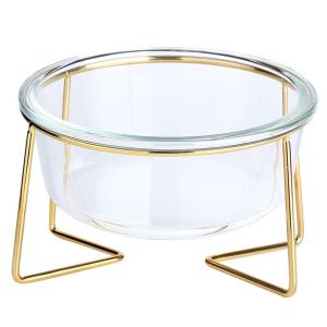 Quality 480ml 800ml Elevated Dog Food Bowl With Gold Stand Modern Minimalist Pet Supplies wholesale
