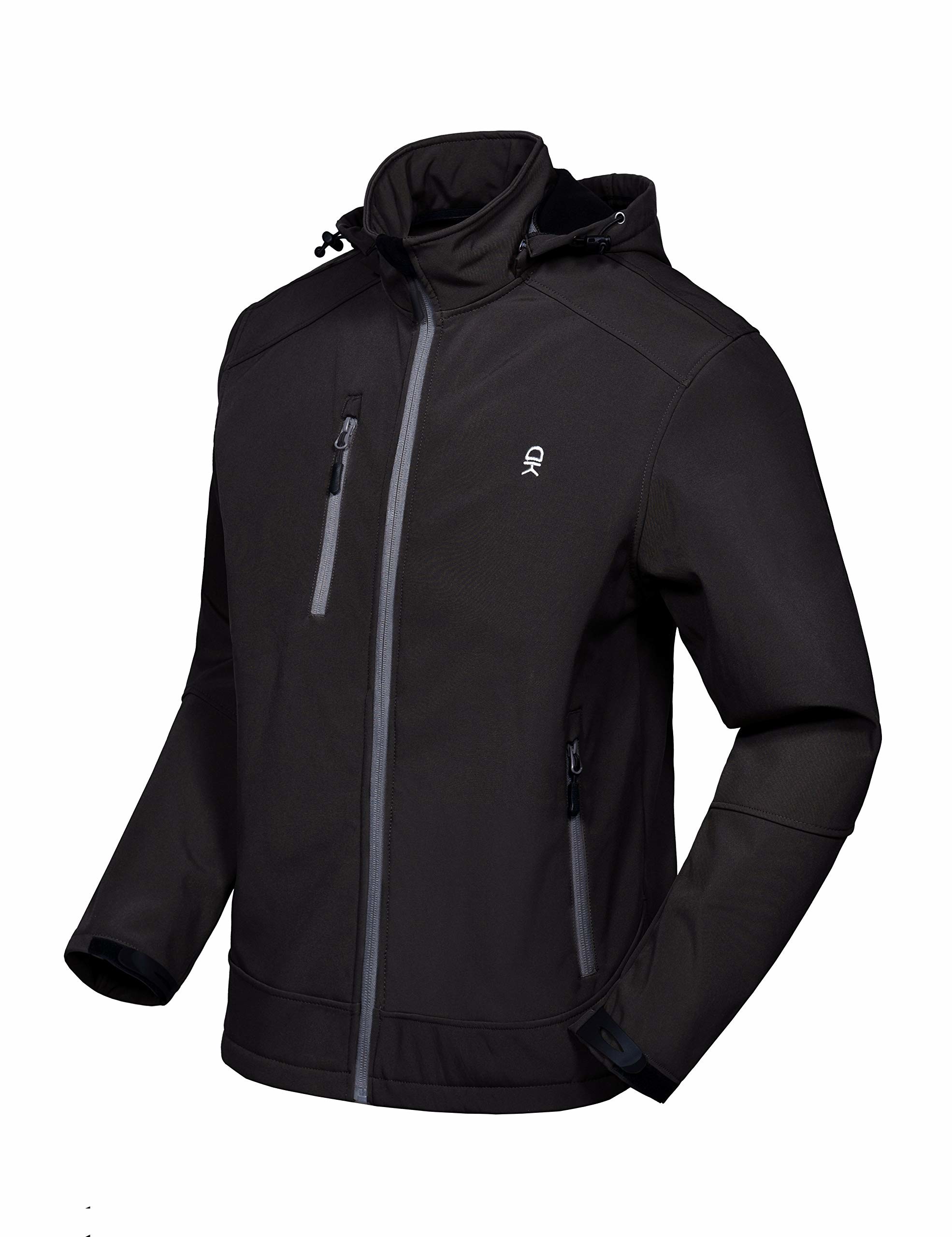 100% Polyester Water Repellent Custom Outdoor Clothing Removable Hood Breathable Inner Fleece