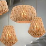 Wooden pendant light Creative Simple Nordic wood hanging lamp design for coffee