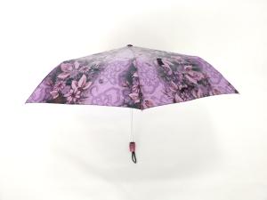 Quality 3 Section Purple Auto Open Close Umbrella Light Weight And Nice Design wholesale