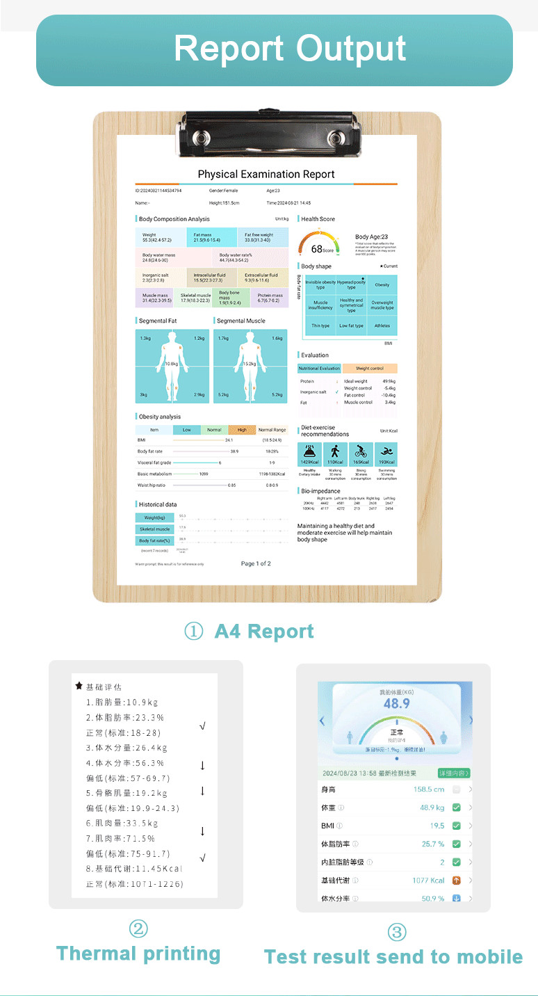 SH-V19F Height Weight Body Fat Measuring Scale Body Composition Analysis Machine