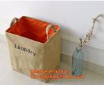 Wholesale Foldable waterproof jute dirty clothes basket/folding laundry basket