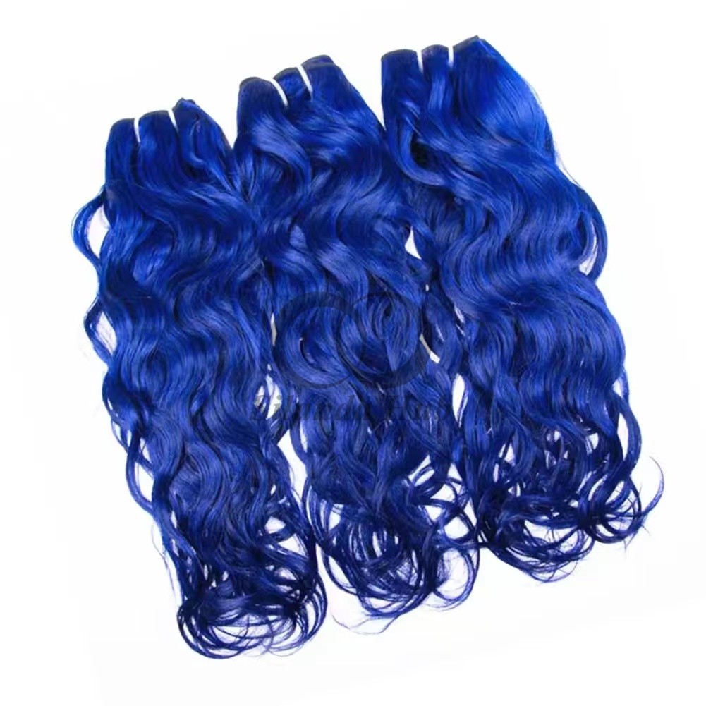 Blue Water Wave Remy Human Hair Bundles Sew In Weave Bundles Brazilian Bundle Deals