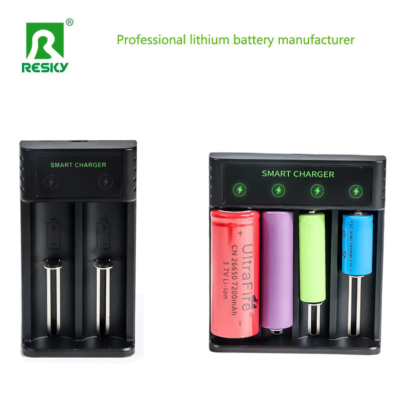 Rechargeable USB Battery Charger 5V 2A 4 Slots For 3.7V 1.2V Battery