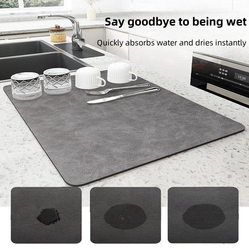 Customized Logo Acceptable Stocked Dish Mat Absorbent Diatomite Kitchen Counter Dry Pad