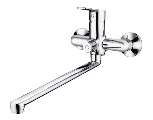 Modern Long Spout Bathtub Faucet 35mm Ceramic Cartridge Classic Cylindrical