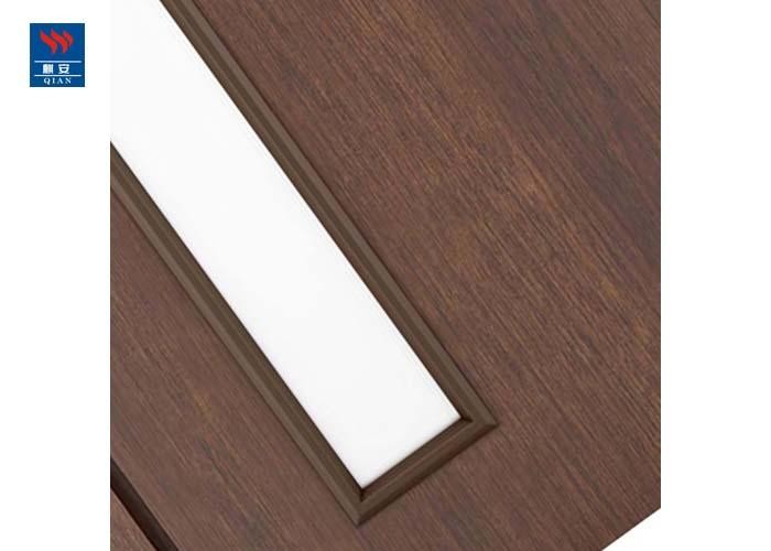 Classic Black Walnut Veneer Fireproof Wooden Glass Door
