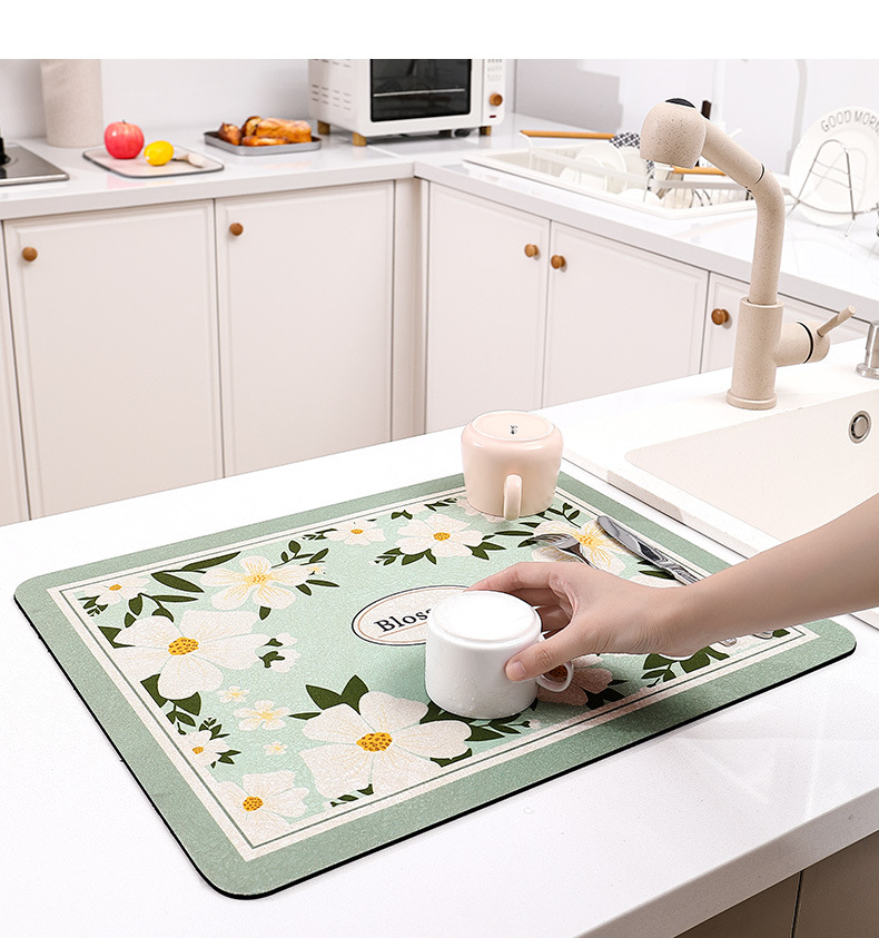 Customized Logo Acceptable Contemporary Design Style Kitchen Countertop Drain Pad