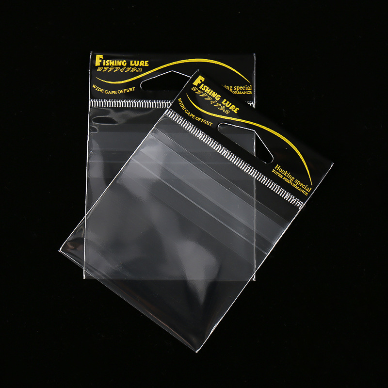 Transparent Header Card Cellophane Self Adhesive Packing OPP Bag for Fishing Hooks