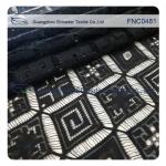 Black Rhombic Wedding Rayon Nylon Lace Fabric