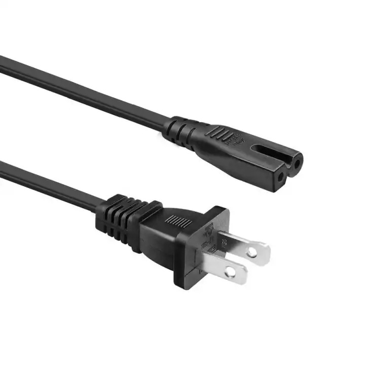 XianDa US Standard 8-Figure Head Power Cords 1.2m White Two-Plug 8-Figure Head Power cable