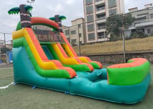 Quality Anti UV Outdoor Adults Commercial Vinyl inflatable water slide rental backyard Tropical inflatable water slide wholesale