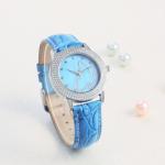3ATM Blue Custom Full Diamond Women Watch