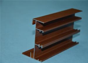Quality 6005 Wood Grain Aluminum Extrusion Profiles For Hotel Doors And Windows wholesale