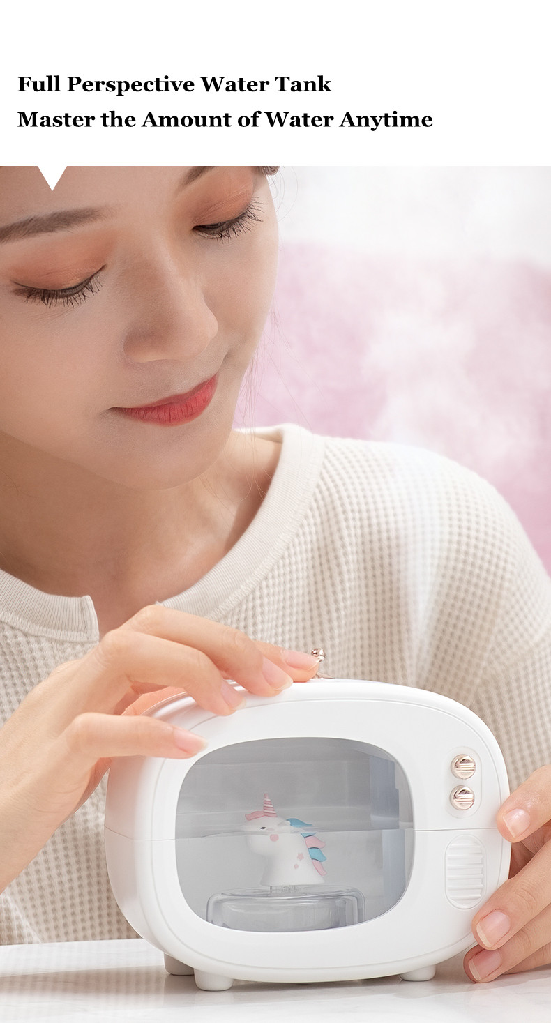 Creative TV Cute Pet Ultrasonic Air Humidifier Portable Wireless USB Rechargeable Cool Mist