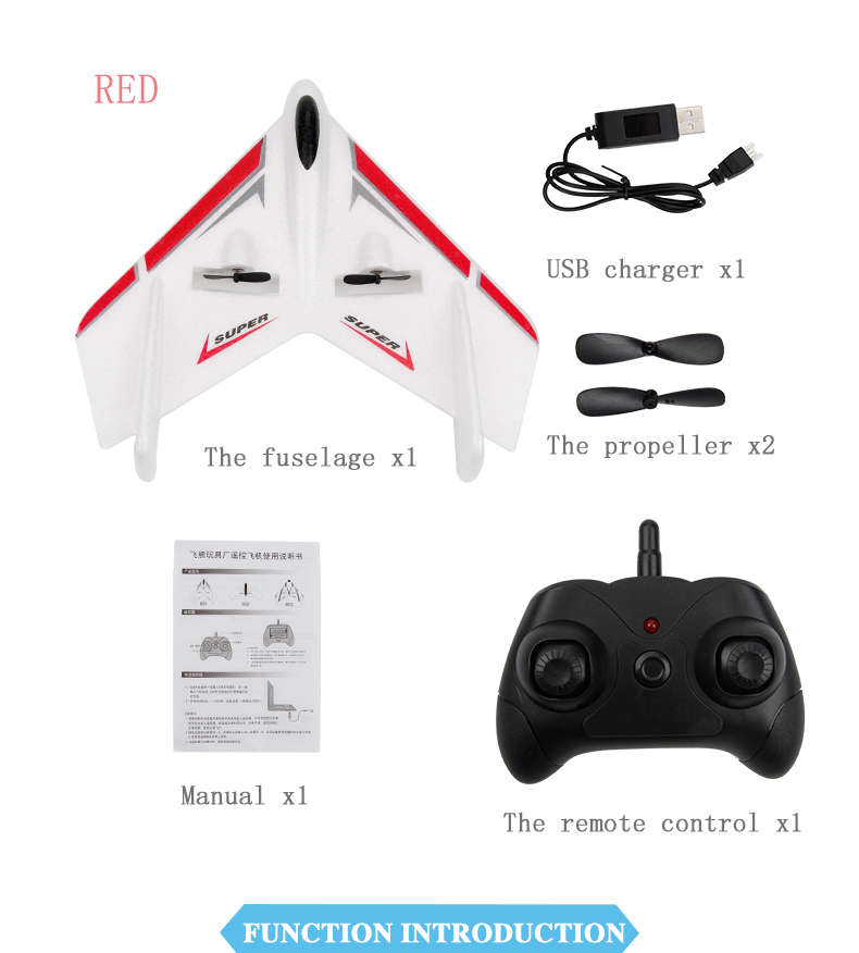 4K UHD Video Capture Resolution Durable Remote Control Airplane Toy Foam Fixed Wing Glider Airplane RC Aircraft Model
