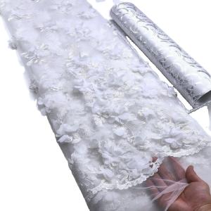 Quality Supoo 3D flowers lace embroidery french lace wedding bridal dress african lace fabric for party wholesale
