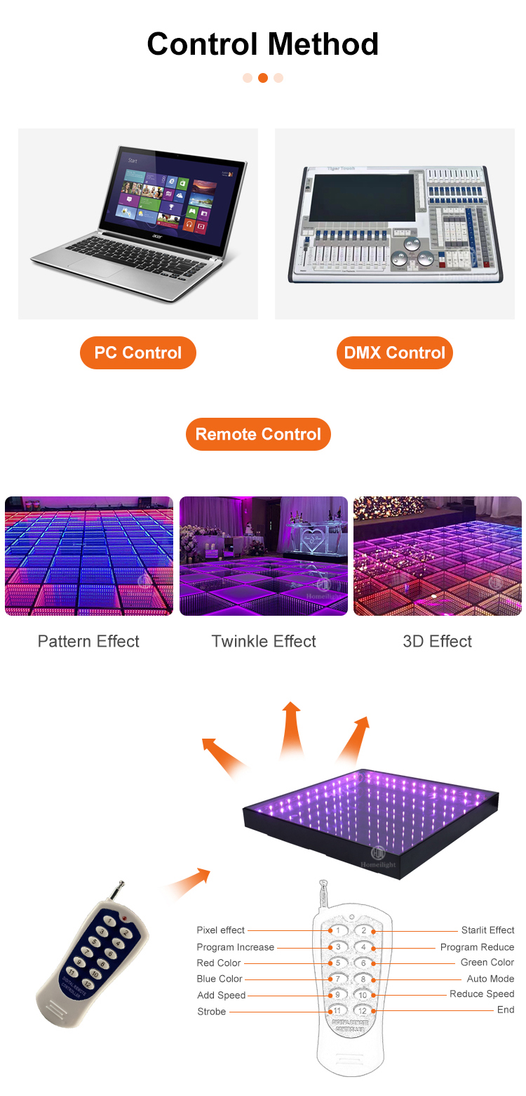 48/96pcs RGB 3in1 LED Matte Dance Floor For Wedding Party Stage